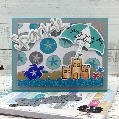 Perfect Day
June Kit Club 2018 Sparkle Collection paired with umbrella4you stamp and die set, summer4fun stamp and die set, TSOL inks
Keywords: Umbrella4you summer4fun