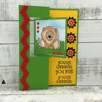 Lion Pudgie 5x7 Flip-its
lionpudgie17, Sizzix 5x7 Square Flip-its Card Set, TSOL Border Dies, TSOL cardstock and ink
