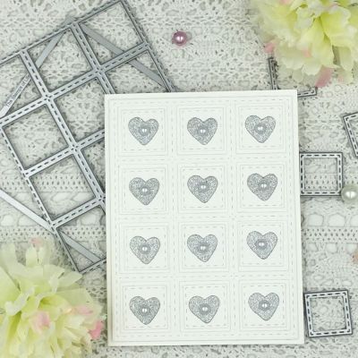 Stitched Window Hearts
Stitched Window Grid Dies, Heart Dies, TSOL pearls and papers
