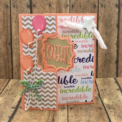 Congrats
Fancy Frame Flip-its Exclusive, balloons- Elephant Pudgies, TSOL papers and inks
