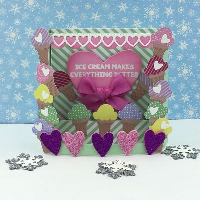 Ice Cream Makes Everything Better
December Kit Club 2018 (Adore), Shadow Box Die Set, Ice Cream Truck Dies
Keywords: ShadowBox