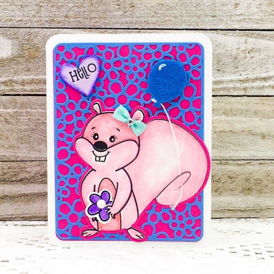 Hello Squirrel
squirrelgift4you, Flowerpower Background Die Set, TSOL felt balloon
