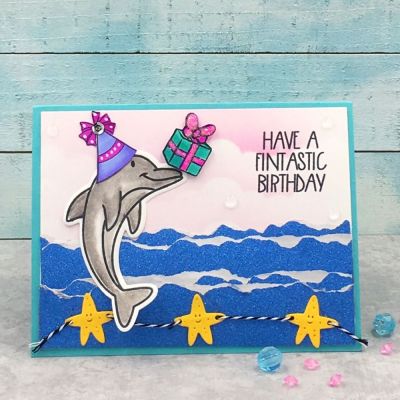 Fintastic Birthday
dolphins2stamp, elves2stamp (gift), birthday4cookie (party hat), TSOLpapers and inks
