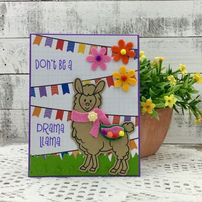 Drama Llama
llama2stamp, TSOL Border Dies, Mini Flower Dies, TSOL felt, papers and ink
