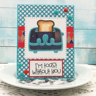 Toast Without You
Dotted Rectangle Dies, TSOL cardstock, patterned papers and ink
