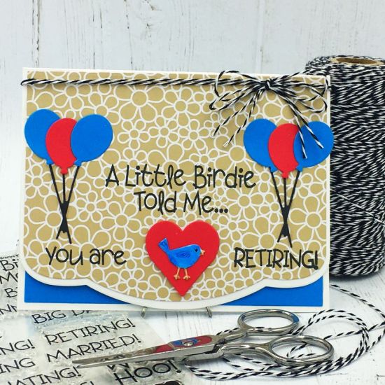 A Little Birdie Told Me...
littlebirdie2share, elephant Pudgie (balloons), Elegant Edge A2 Card, TSOL papers and ink
Keywords: ElegantEdgeCard