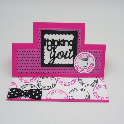 Let’s Get a Cup of Coffee
Sizzix Coffee Stamps and Dies
Sizzix Mini Square Stand-Up
TSOL papers and ink
