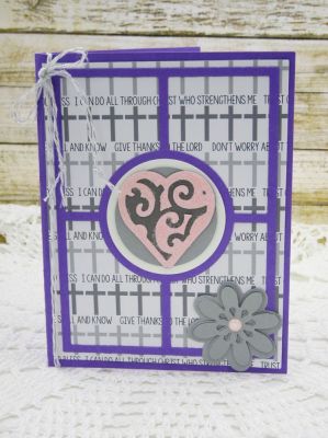Grid Circle with Heart
Sizzix Half A2 Card Dies (heart & flower die)
Glitter
TSOL papers
