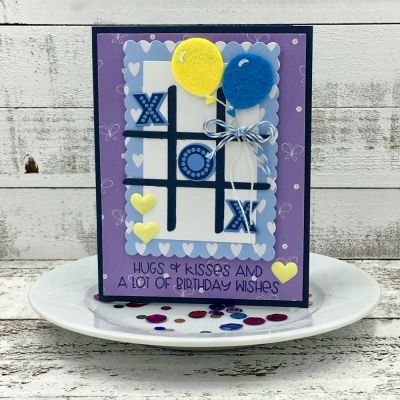 Hugs & Kisses Birthday 
birthdaygreetings2stamp, tictactoe2stamp, scalloped Rectangles, TSOL papers, ink and embellishments
