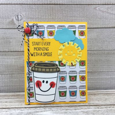 Smile
Sizzix Hello Sunshine Triplits
Sizzix Coffee Stamps & Dies
Faces4Stamps
TSOL papers, inks and embellishments
