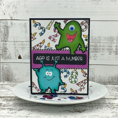 Age Is Just A Number
birthdaywishes2stamp, monsters4celebrations, numbers4cake, TSOL papers, inks and markers
