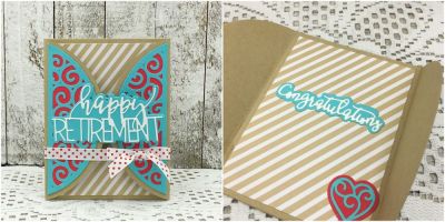 Trendy Happy Retirement
Trendy Happy Retirement Die, Sizzix Half A2 Swirl Card, TSOL papers and ribbon
