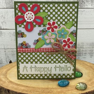 A Happy Hello
April Kit Club 2018 (Big Hugs)
Stitched Rectangle Dies
Sizzix Triplits Flowers #3
Quarter Flowers with Leaves
TSOL papers and ink
