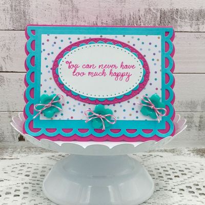Never too Much Happy
June Kit Club 2018 ( Sparkle), Sizzix Card, Scallop w/Thanks Sentiment Set, Sizzix Oval Flip-its Card Set, Sizzix Dotted Ovals, TSOL ink
Keywords: Sizzixcards allopw/thankssentimentset sizzixdottedovals