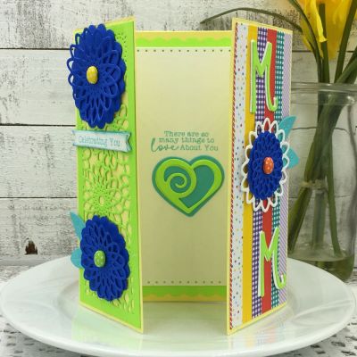 Celebrating Mom Fancy Hearts and Spiros (inside card)
Fancy Heart and Spiro Dies, Sizzix Half A2 Card, December 2017 Card Kit XOXO Card Kit Collection, TSOL Scalloped Rectangles, Sizzix Dotted Rectangles, TSOL papers and inks
