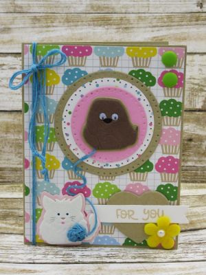 For You
 Mini Pudgies, Sizzix Dotted Circles, Heart Die, TSOL papers and ink
