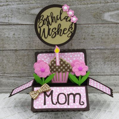 Happy Birthday 
Sizzix Box Card Set
June 2017 Birthday Wishes die
Sizzix Cupcake Triplits
TSOL Quirky Alphabet
TSOL papers
