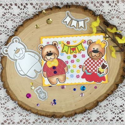 Three Little Bears
partybear2stamp, Scalloped Rectangles, Stitched ONLY Rectangles, TSOL papers and ink
