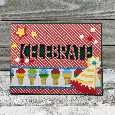 Celebrate Drop Out Word Die
Star Dies, Triplits Party Hat, TSOL papers
