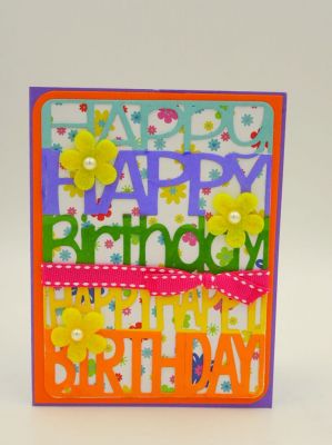 Happy Birthday
Sizzix Card Front, Happy Birthday
TSOL papers, ink, ribbon and ink flowers
