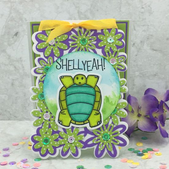 Shell Yeah!
moretorties2stamp, Floral Happy Birthday Drop-in A2 Card
