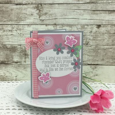God’s Promise
christiansympathy2stamp, Stitched ovals, Mini Flower Dies, butterfly2stamp Dies 
