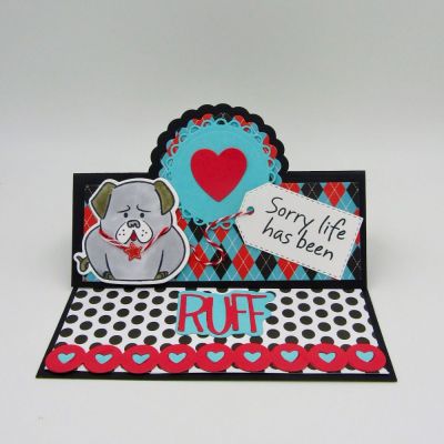 Sorry Life has been “Ruff”
Dog3pudgie10
Scalloped Circle Stand-UPS Card Die Set
TSOL Stitched Tags
Heart die 
TSOL papers and ink
