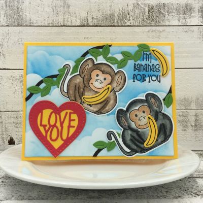 Bananas For You
monkeypudgie18, Sizzix Basic Step-Ups, Sizzix Dotted Hearts, TSOL papers and ink
