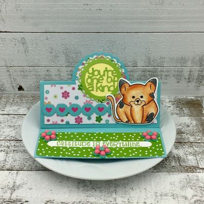 Cattitude is Everything
cat3pudgie20, Sizzix Scalloped Circle Stand-Ups CardSet, TSOL papers and ink
