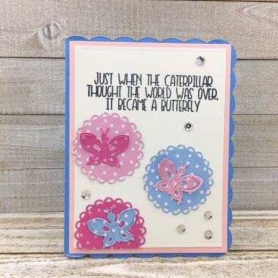 Just When The Butterfly...
Sayings4butterfly
butterfly2stamp Dies
Sizzix Card, Scallop w/Thanks Sentiment Set
Sizzix Circles, Scallop Framelits Die Set
TSOL papers and ink


