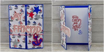 My Friend...
happy2color stamp/die set, Sizzix Half A2 Card, sailboat2stamp stamp/dies, patterns4sailboat, Star Dies, TSOL papers and inks

