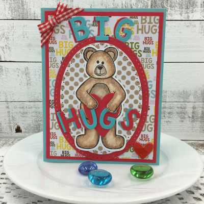 Big Bear Hugs
April Kit Club 2018 (Big Hugs)
Sizzix Dotted Oval Dies
bear2stamp with dies
TSOL papers and ink
