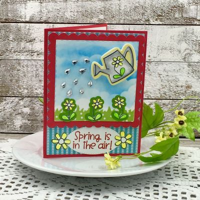 Spring is in the Air
garden2stamp, Stitched Ovals, Stitched Squares, Scalloped Squares, border dies, TSOL papers and ink
