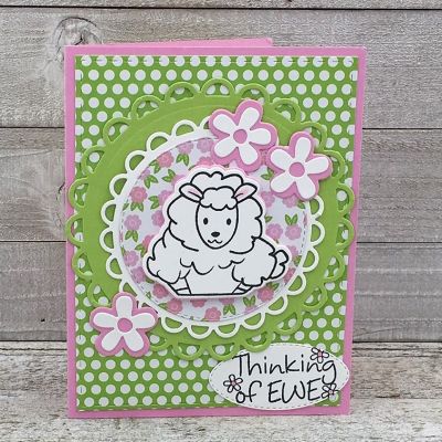 Thinking of Ewe
sheeppudgie13, TSOL Stitched Rectangle Dies, Sizzix Circles Scallop Circle Set, TSOL Stitched Ovals, TSOL papers and ink
