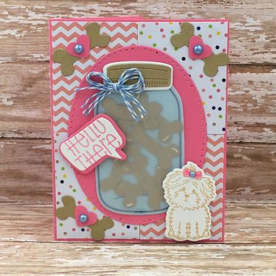 Hello There
Jar2stamp, Dotted Ovals, Heart Dies, hats4critters, November 2018 Card Kit- speech bubble die, TSOL papers and inks
