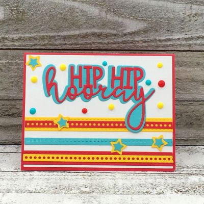 Hip Hip Hooray with Ribbon Dies
Ribbon Dies, Hip Hip Hooray Word Die, Star Dies,  TSOL papers
