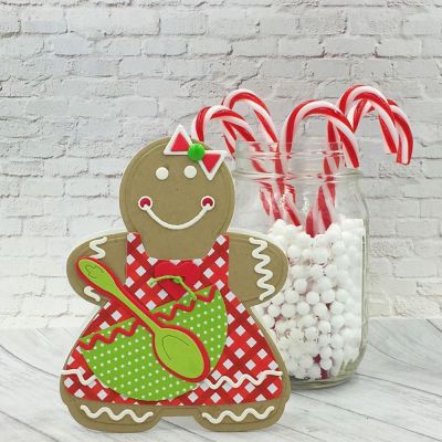 Gingerbread Girl
Circle Die (cut off top for bowl), hot chocolate dies (spoon), TSOL papers
