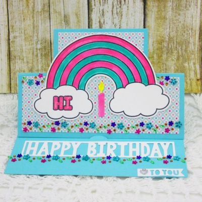 HI, Happy Birthday
Sizzix Square Stand-Up
TSOL papers and ink
