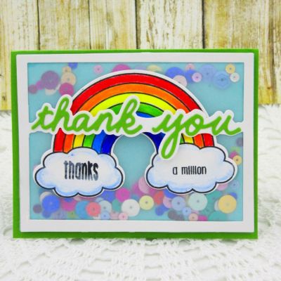 Thanks a Million Shaker
solids4rainbow
Sizzix Horizontal Card Front Drop-in
TSOL papers


