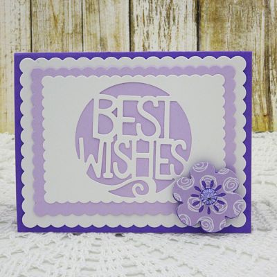 Best Wishes
Scallop Rectangle Dies, Best Wishes Die Set, Sizzix Flower Layers and Leaf Framelits Die Set, TSOL papers

