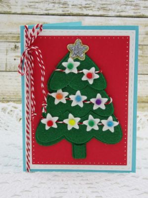 Felt Christmas Tree
Christmastree2stamp Dies
Exclusive Stitched Rectangle Set
Sizzix Dotted Rectangles
TSOL felts
TSOL papers
twine and mini Pom poms 



