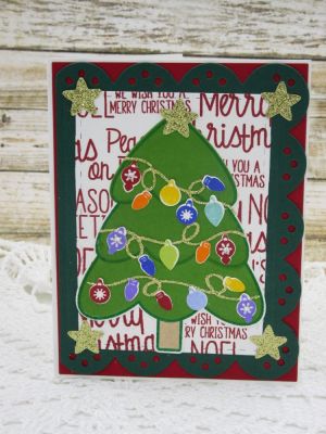 Merry Christmas
Sizzix Greetings Scalloped Edge Drop-ins
TSOL papers and inks
