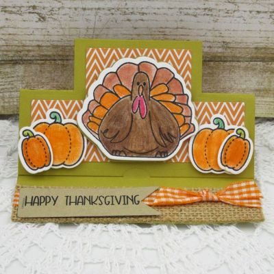 Happy Thanksgiving
Sizzix Mini Square Stand-Up
TSOL papers and ink
