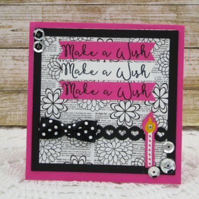 Make a Wish
Sizzix Square Card Front
Sizzix Triplits Cupcake: candle
