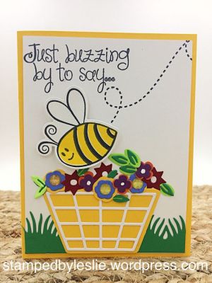 Hap'bee' Birthday
Large Rectangle Dies
TSOL Banana Ink & Cardstock 
Sizzix/SB Flower Basket Set

