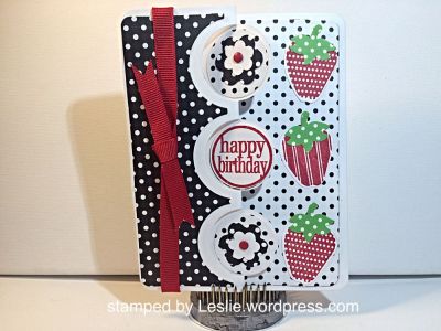 "Berry" Happy Birthday
Also used morestrawberries2stamp and words4 circles
Inside card: I hope you have a'berry' wonderful day!
Thanks for looking:)
