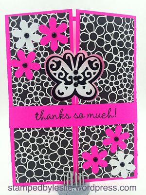 Half A2 Card with belly band
thanks4oneyear stamp set
Sizzix/SB Mini Flower Dies
Thanks Collection Patterned Paper
