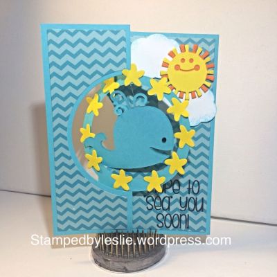 Hope to "sea" you soon!
Circle Flip-its #4
starfish die -flipflops2stamp
Sizzix Triplits Die- Hello Sunshine 
Stephanie's "Happy Collection " patterned paper
Thanks for looking!
