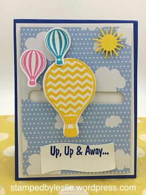 Up, Up and Away Slider Card
Inside Sentiment: here's to a great day!
Large Rectangle Dies
hot4balloons stamp/die set
TSOL Patterned Paper
