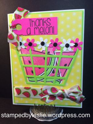 Thanks a Melon!
Large Rectangle Dies
Mini Flower Dies
Sizzix Framelits Tags and Words
Basket Die
Thanks for looking:)
Keywords: BasketDie